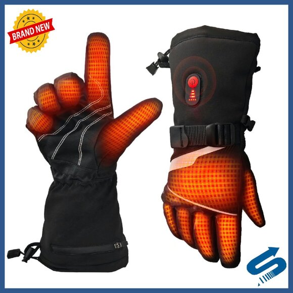 Heated Gloves Rechargeable Waterproof Touchscreen Winter Outdoor Skiing Hiking